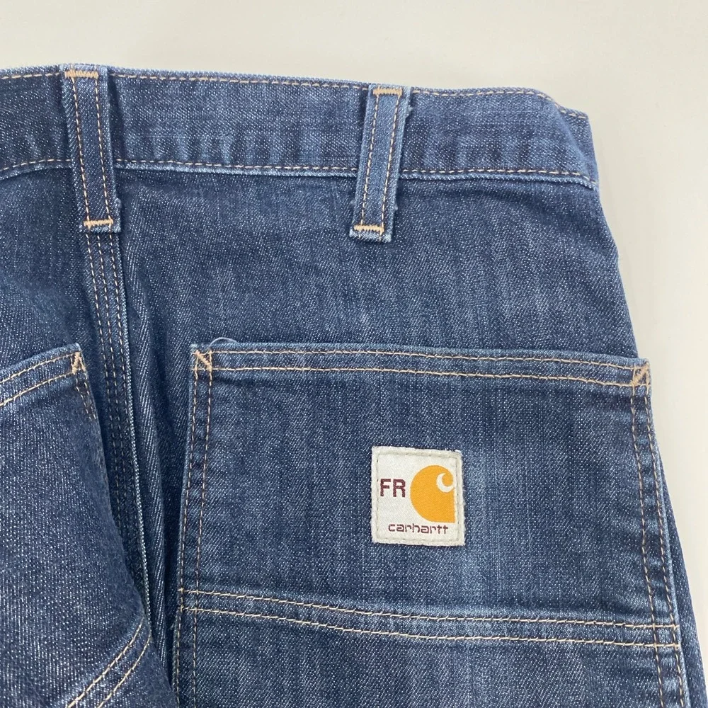 Carhartt FR Jeans Mens Tag 32x32 Fits 32x30.5 Dark Flame Resistant Work CAT 2
